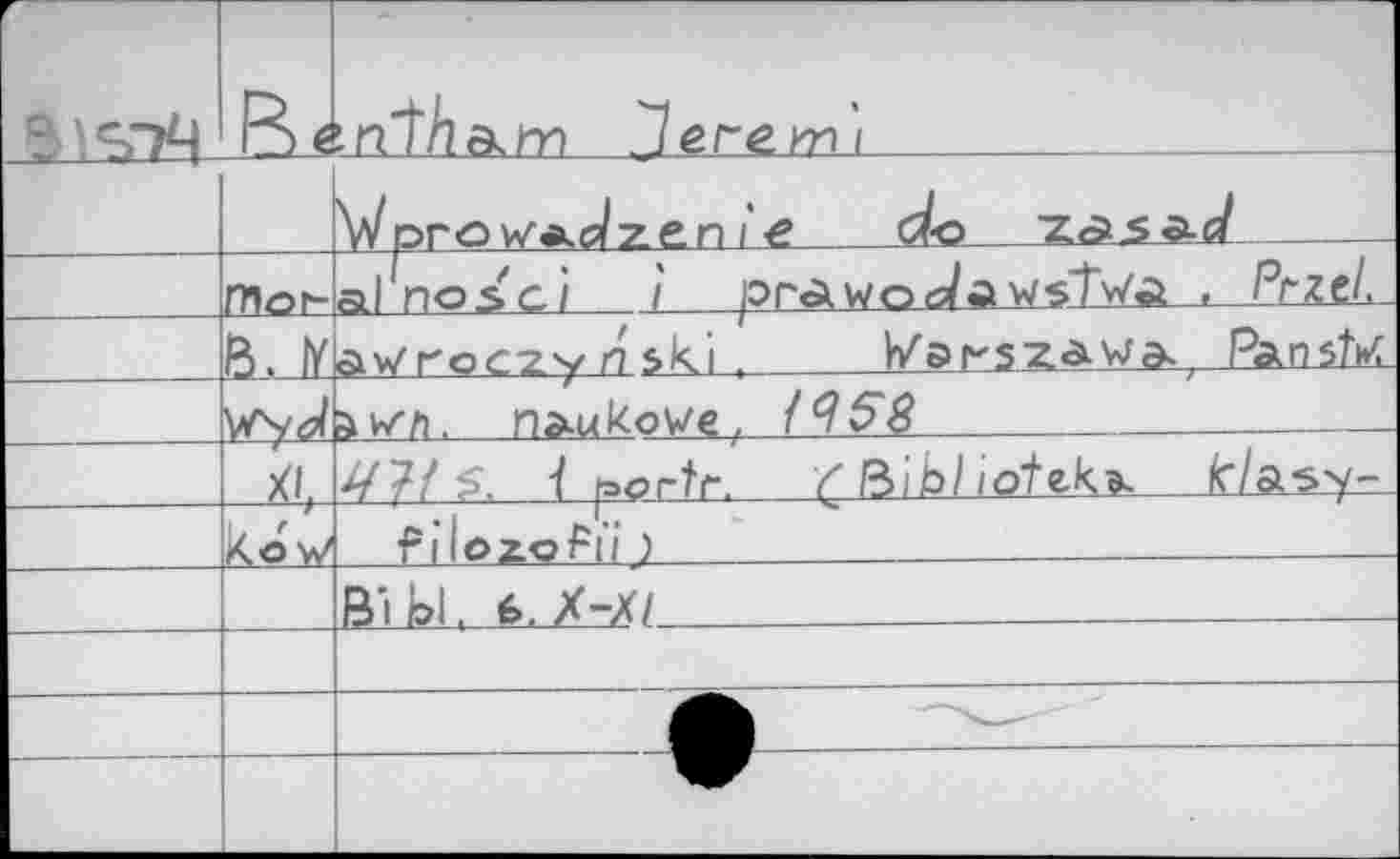 ﻿thy>4	R«	uïth&m j ere'm'' pro V/Л J Z£n II  do Z<?5 gLc/
	ГЛ о г-	Sil ПО 5» G /	/ pr<a, wo Ja wsTv/a . Prztl,
—	В,. JL	^wroczy n ski .	K s r s z a w^ t._ Pa n sM »v/л, naukowe,, /^^8
	XL	47! ï fsertr, < Bib/iotek^ fc7&5y-
	ко w	f liozoPii}	
		Bi bl, 6. Х-Х/	
—				